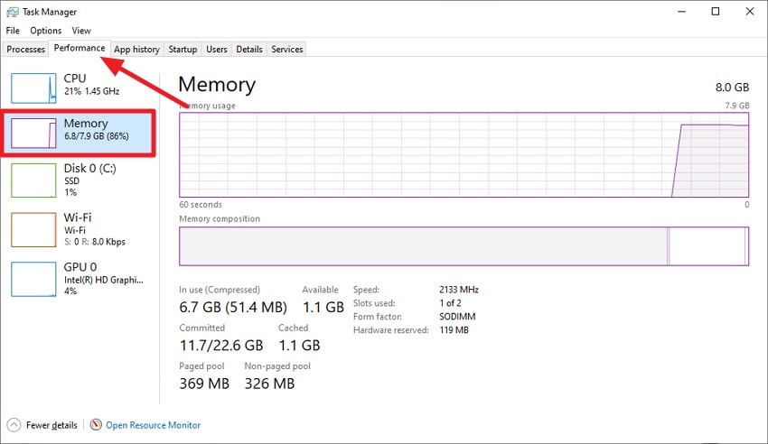 access performance choose memory