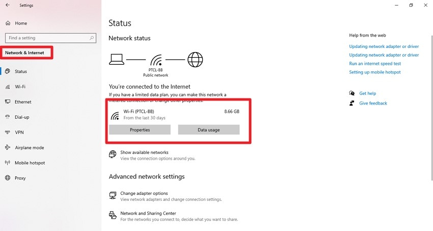 check network connection on pc