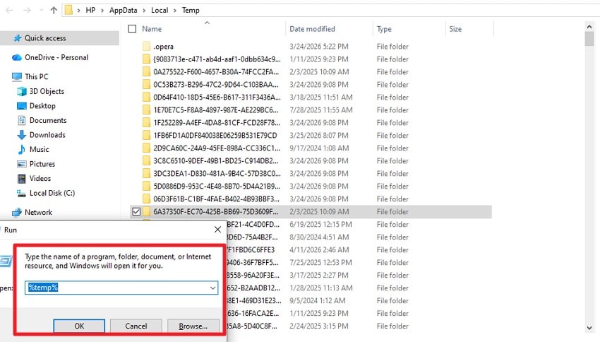 clear cache temporary data