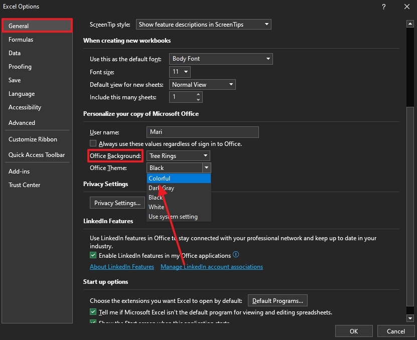 select colorful office background