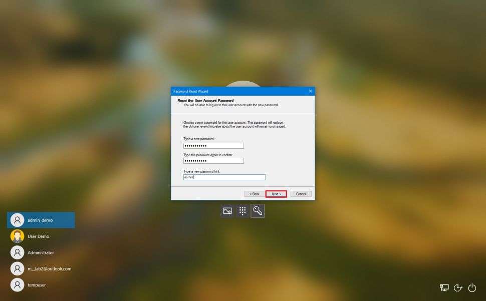 een nieuw wachtwoord instellen op windows 10 met usb 