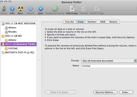 disk utility for bootcamp partition resizing