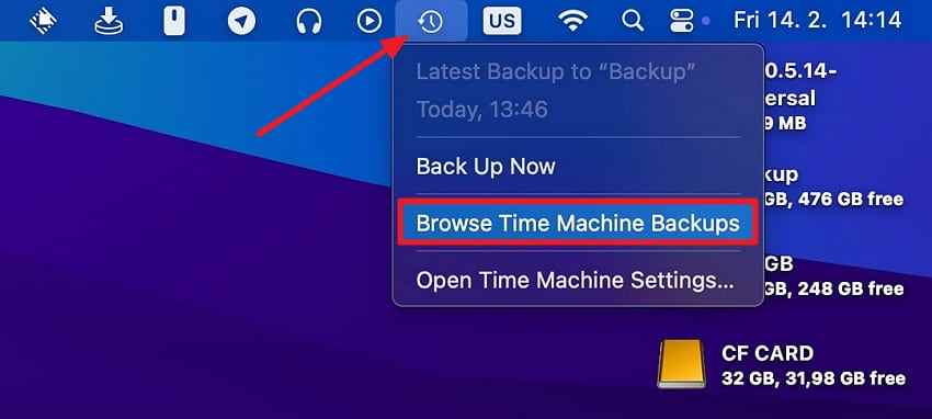 open time machine on mac