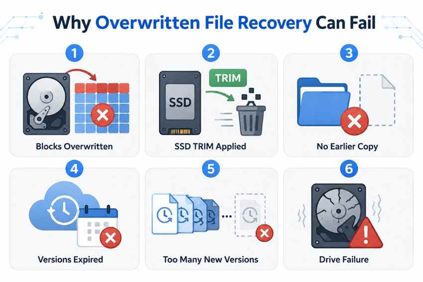 reasons overwritten file recovery fails