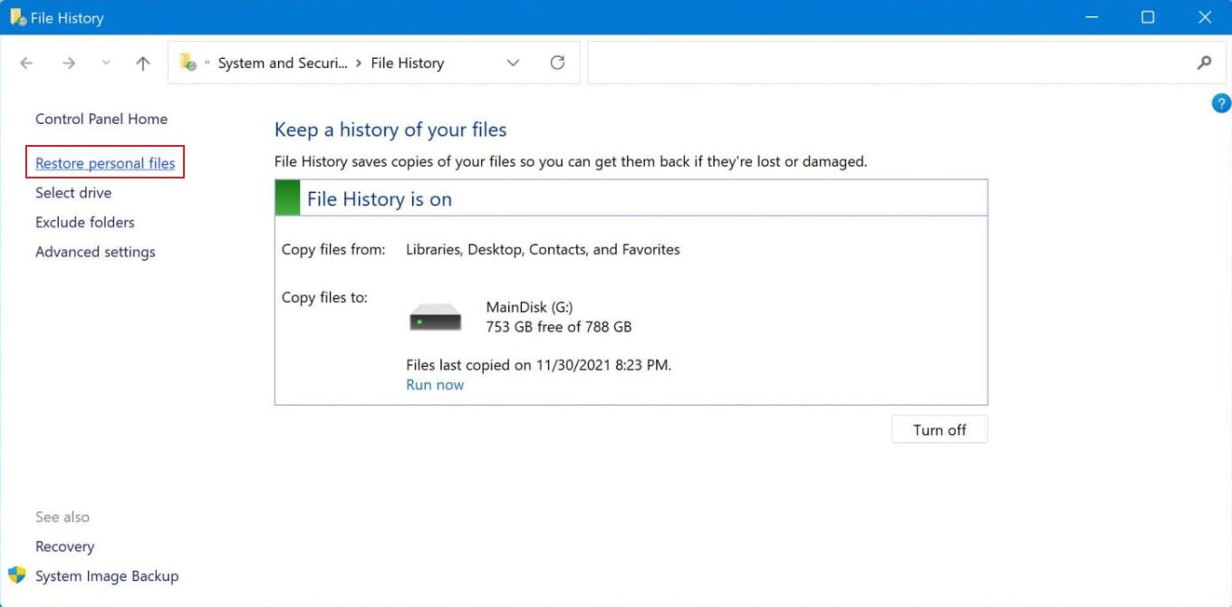 восстановить файлы m4v из истории файлов windows