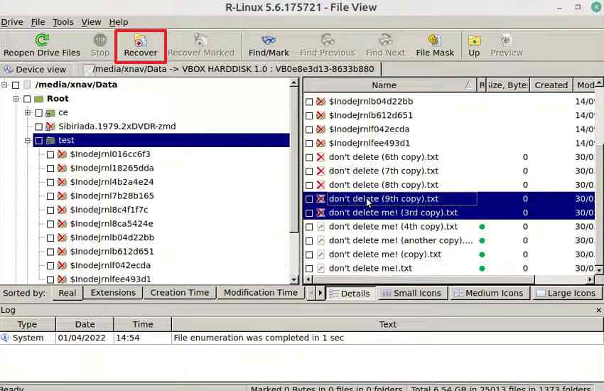recover linux files
