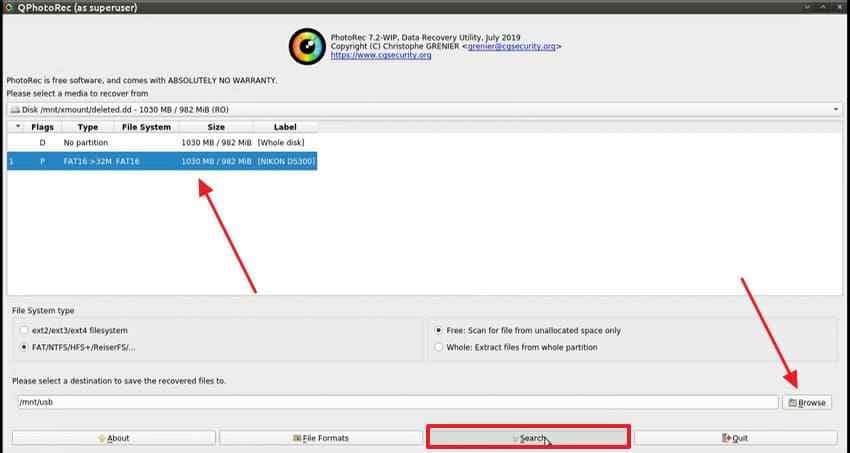 choose drive to scan