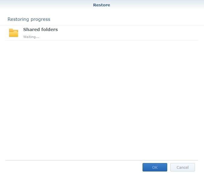 pré-visualizar dados restaurados em pastas compartilhadas