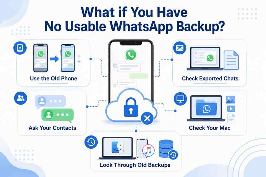 options for unusable whatsapp backup