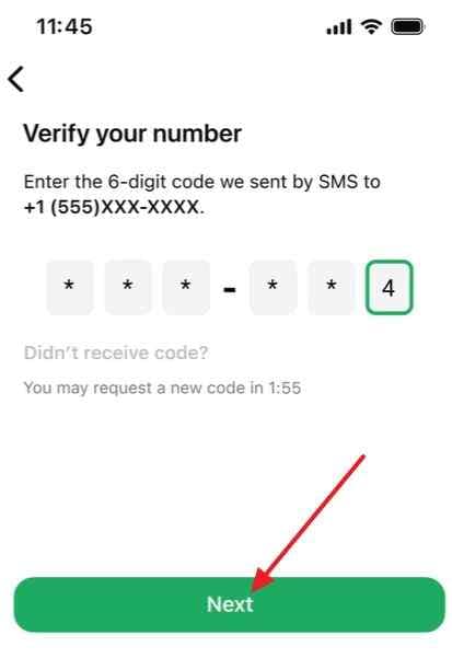 verify whatsapp phone number code