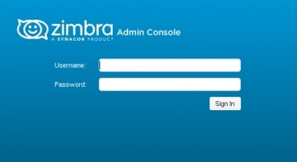 log in to zimbra administration console