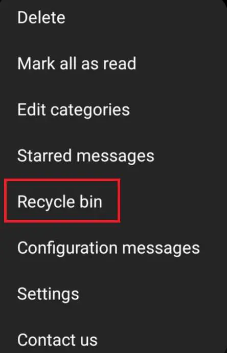 Berichten recyclen bin