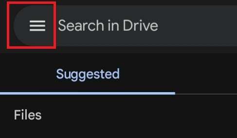 google drive menu