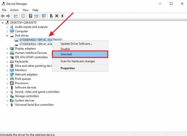 uninstall sd card driver