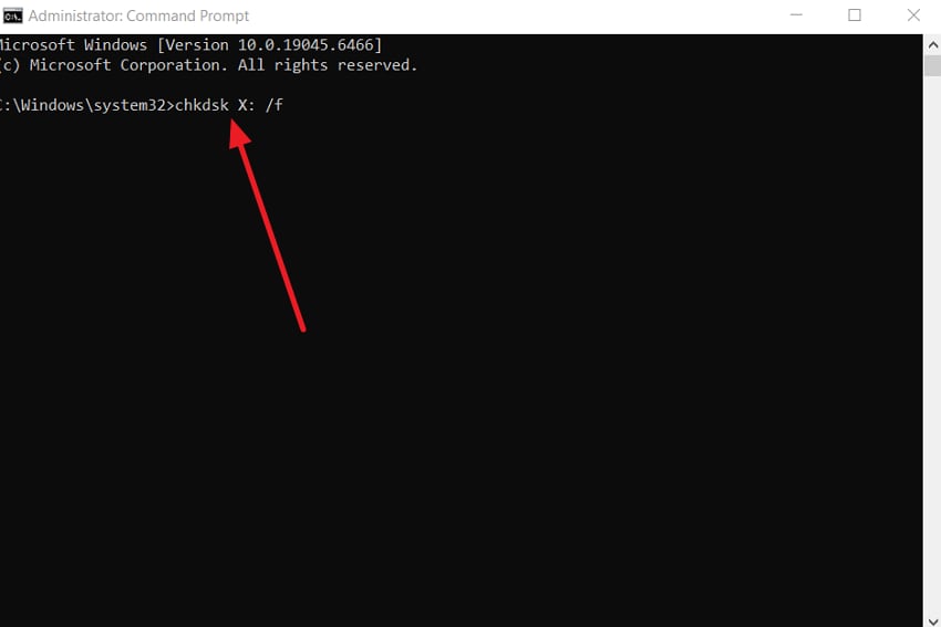 run chkdsk command