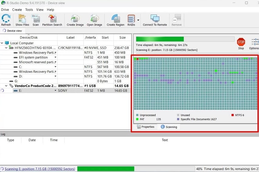 interface shows progress panel