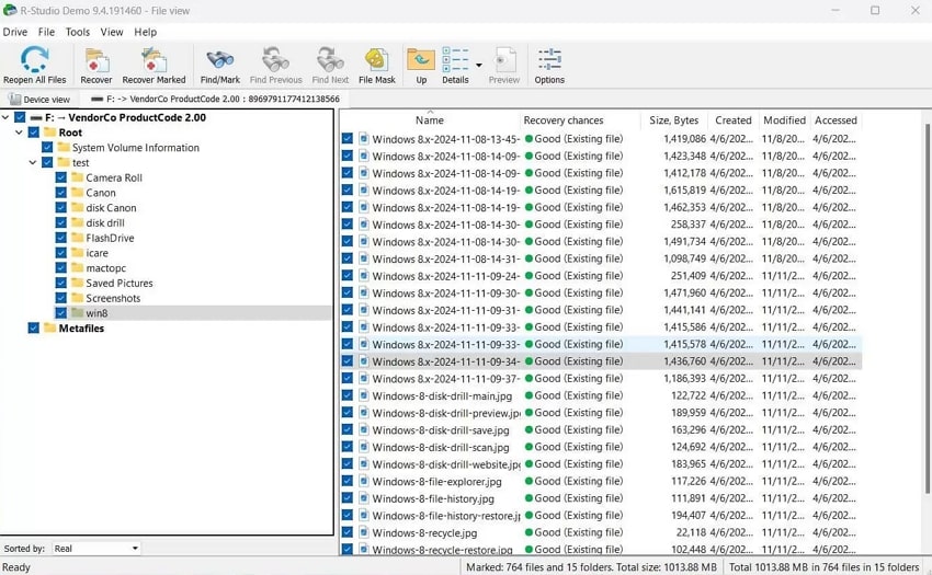 outcome of r-studio recovery software