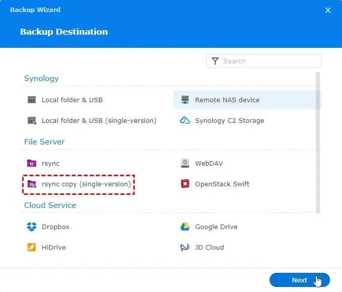 rsync qnap ke synology