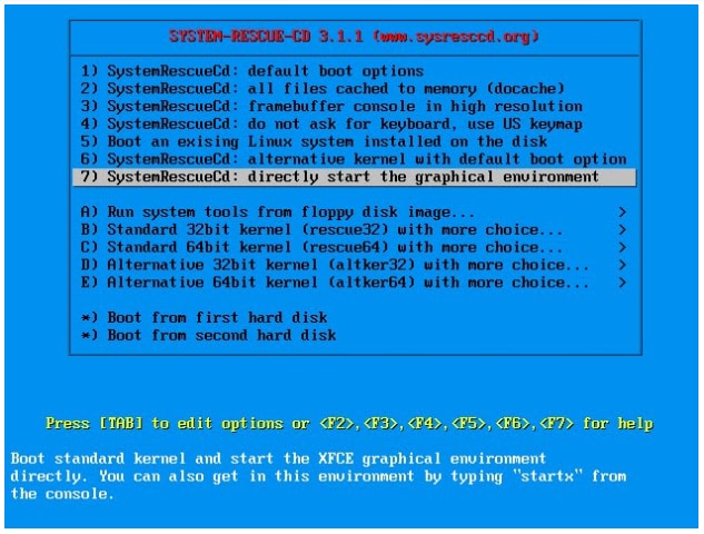 run systemrescuecd on your computer