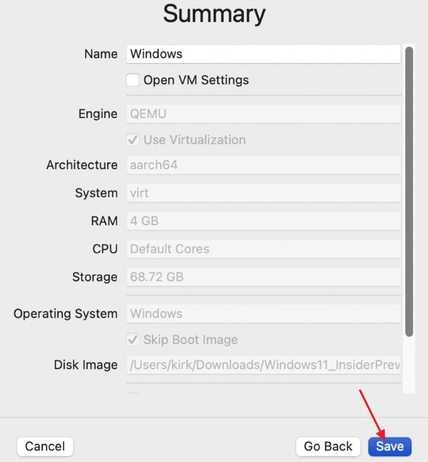 click save button here
