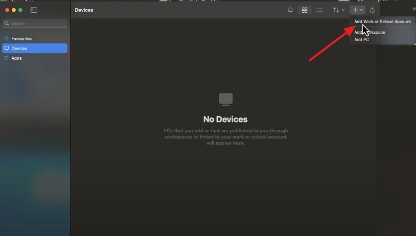 right click on + icon