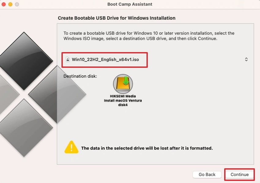 select windows click continue