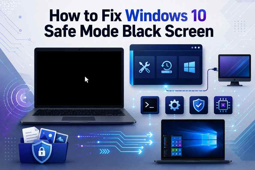 Windows 10 Safe Mode Black Screen? Fix It Without Losing Data
