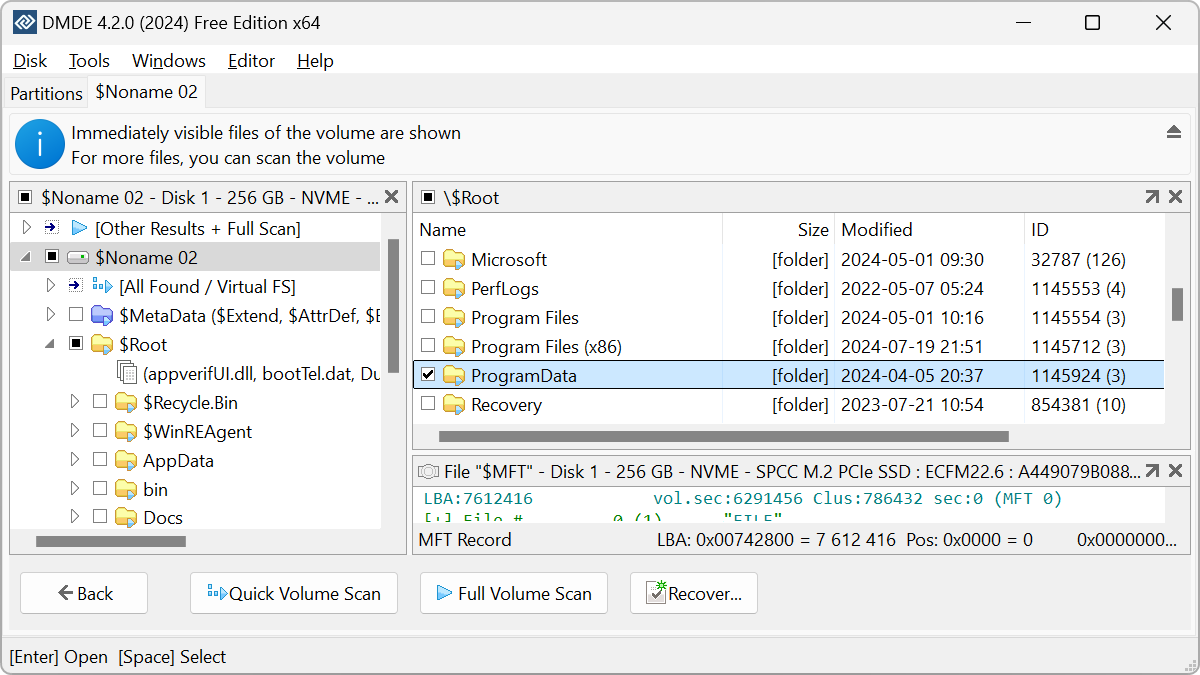 dmde 4.4 data recovery interface