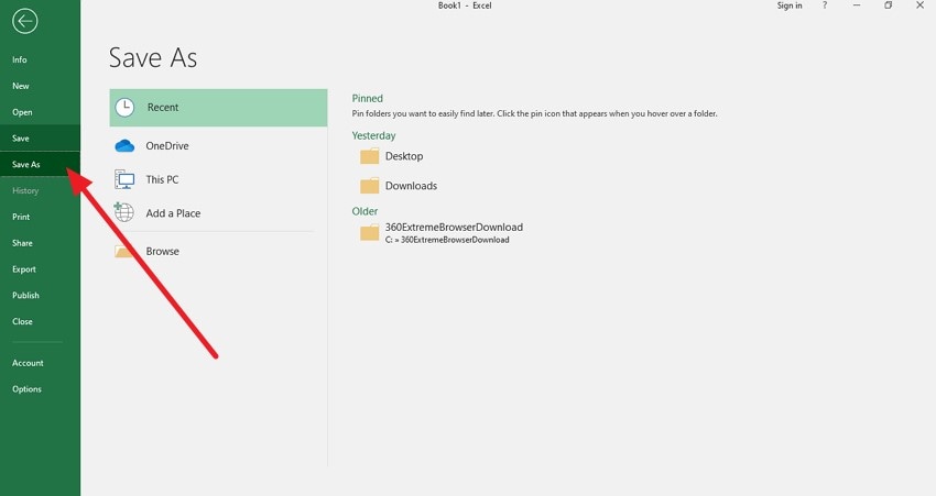 press save as from left