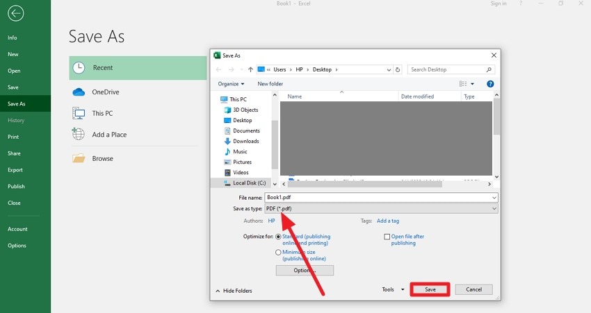 choose format press save