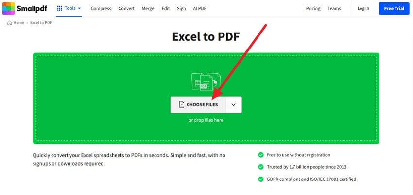 click choose files to add file
