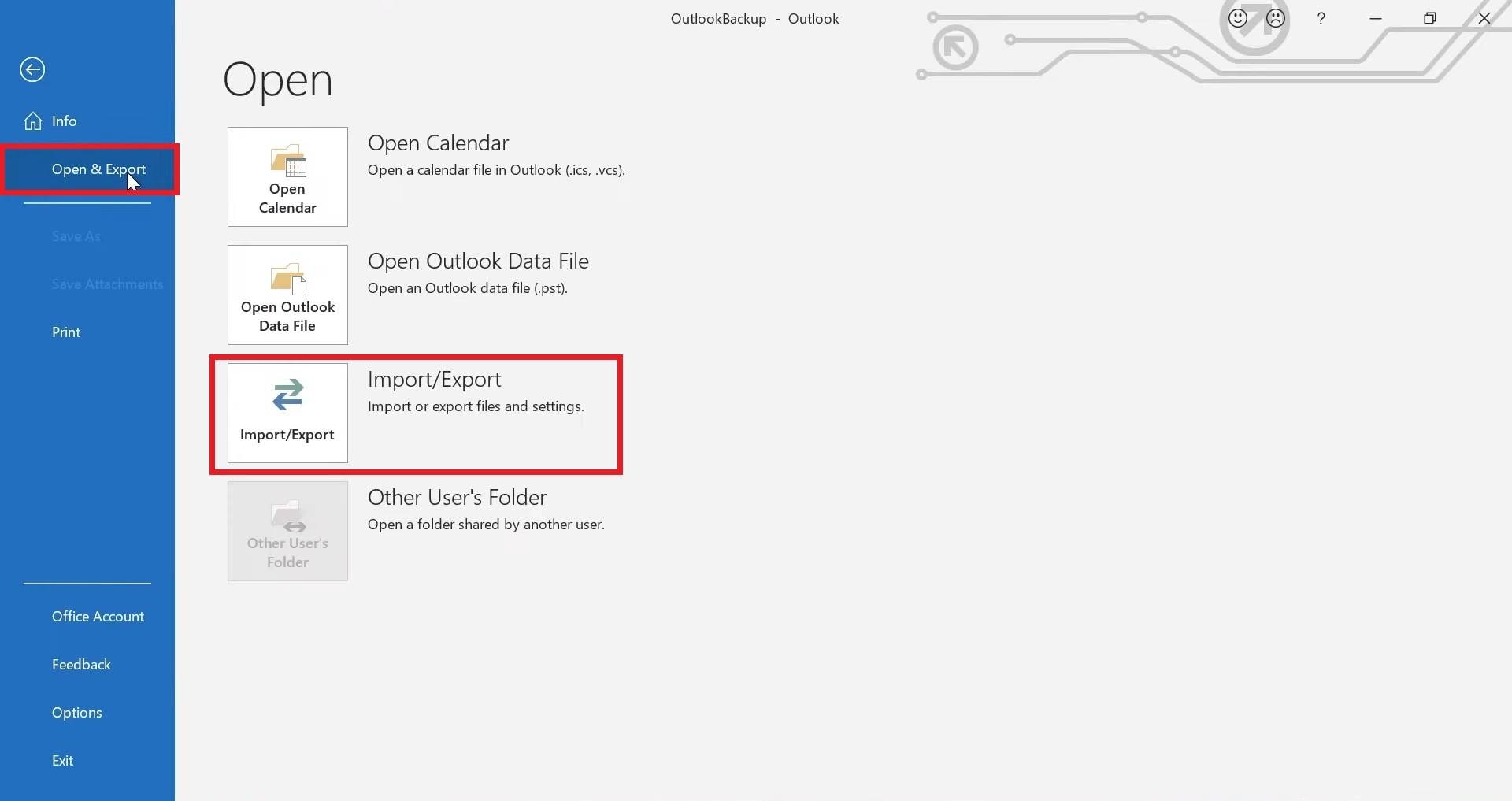 import or export outlook emails