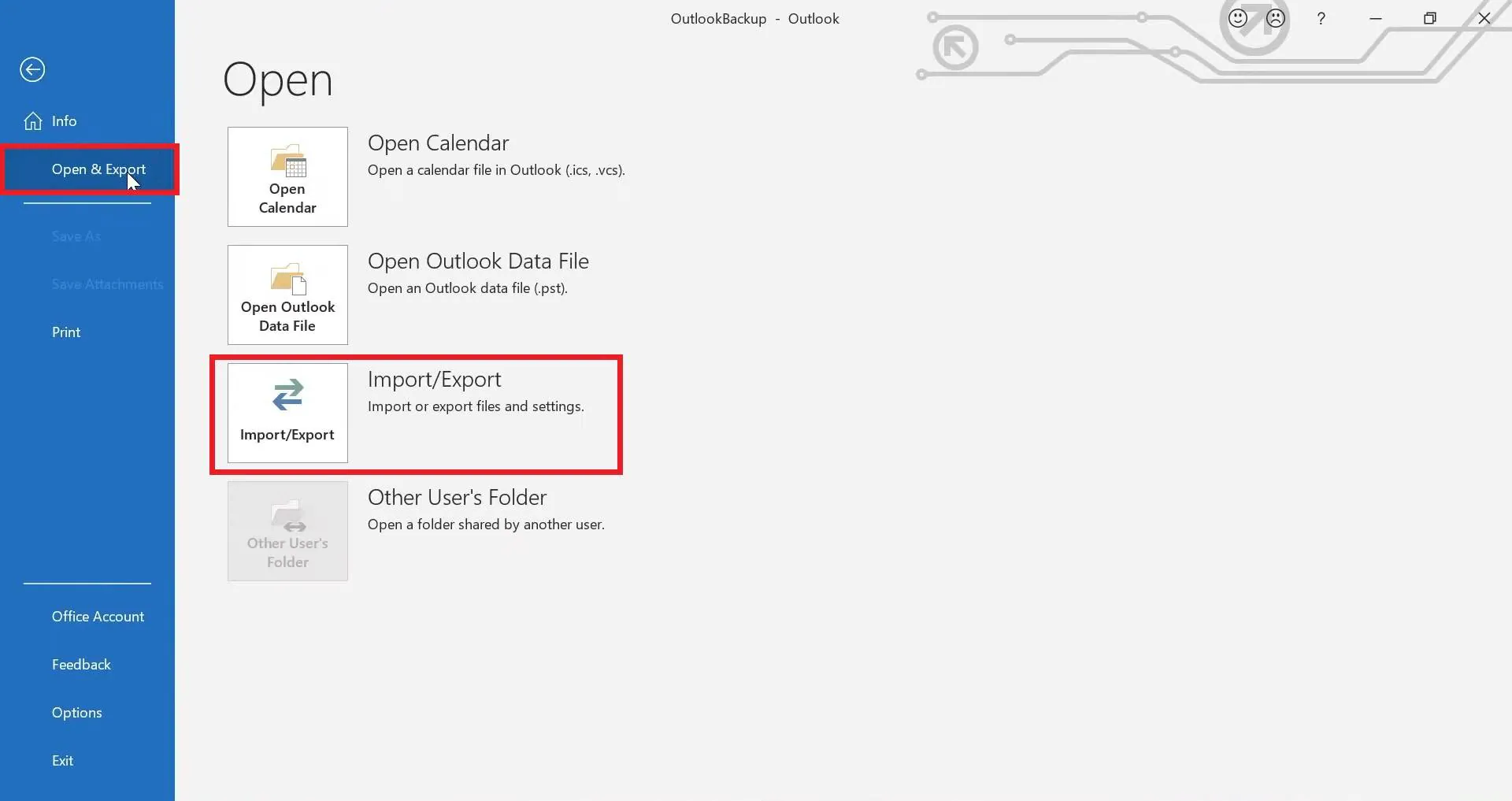 import or export outlook emails