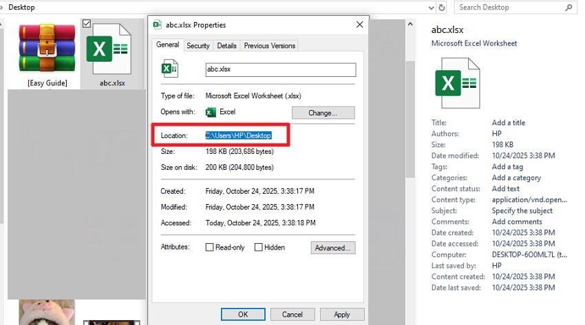check path name and location