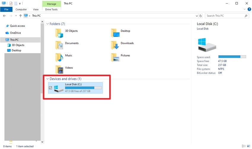 check device storage