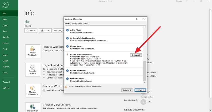 press remove all or reinspect