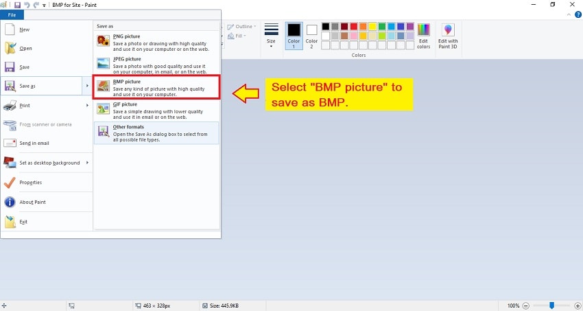 saving as a bmp file