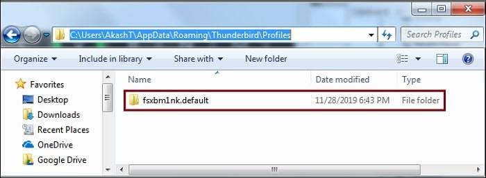 back up thunderbird mail folder