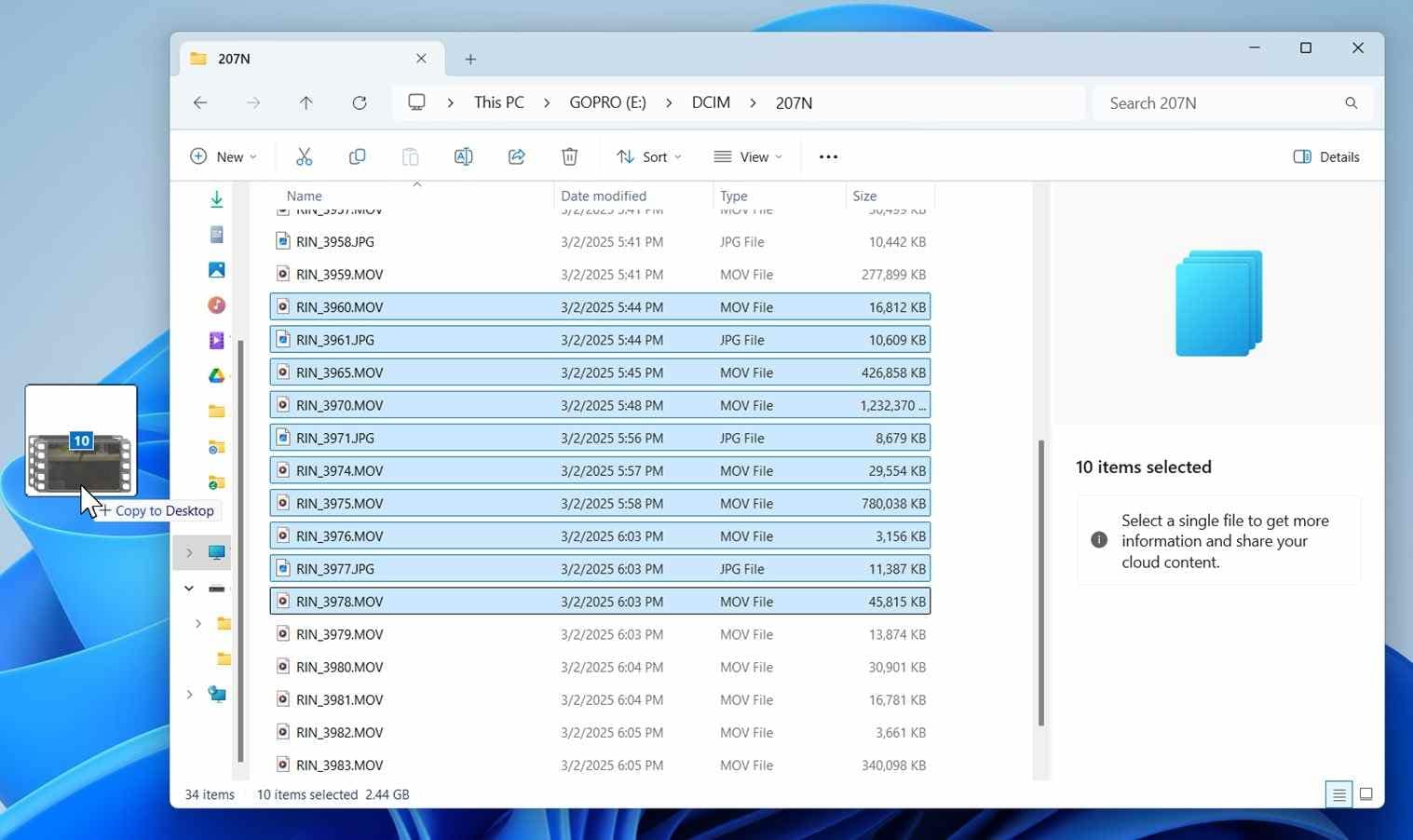 copy sd card files with windows 11 file explorer