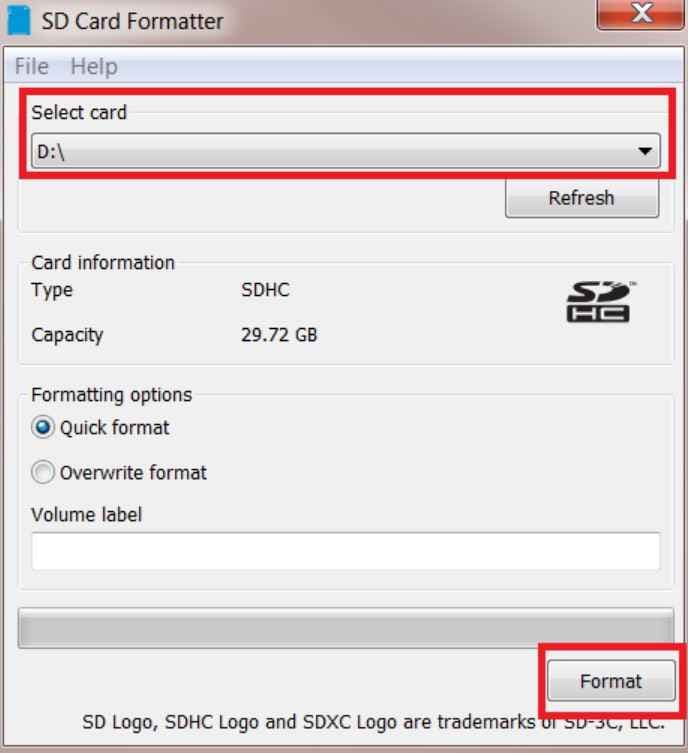 sd card format app