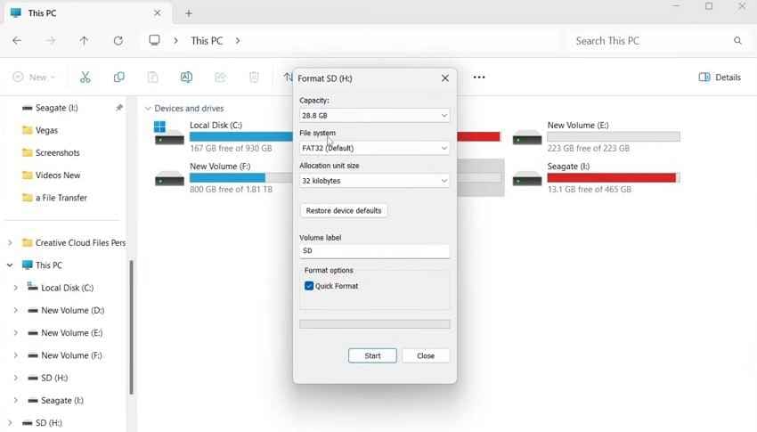 file explorer sd card format app