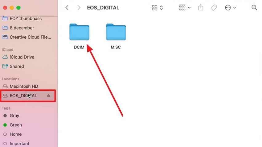 copy dcim folder from sd card