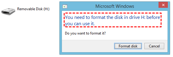 une carte sd nécessitant un formatage 