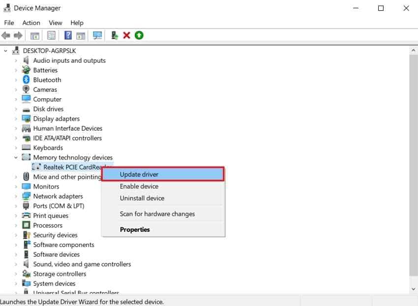 update sd card reader driver