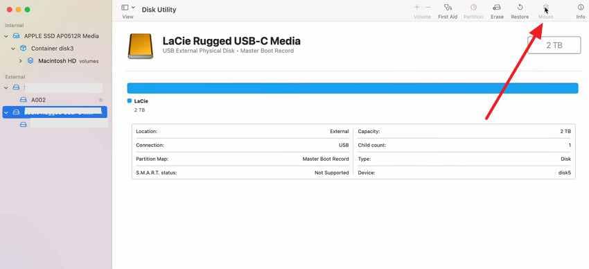 mount sd card in mac disk utility