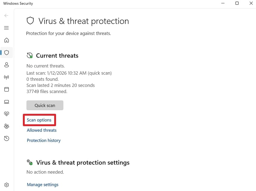 scan sd card for virus