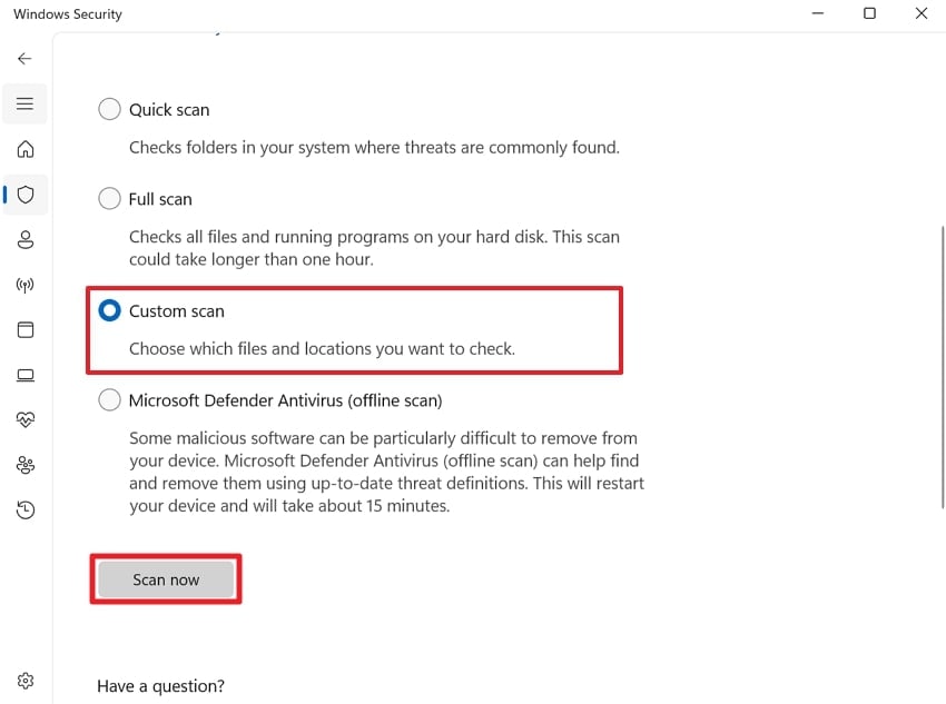 perform custom scan for sd card