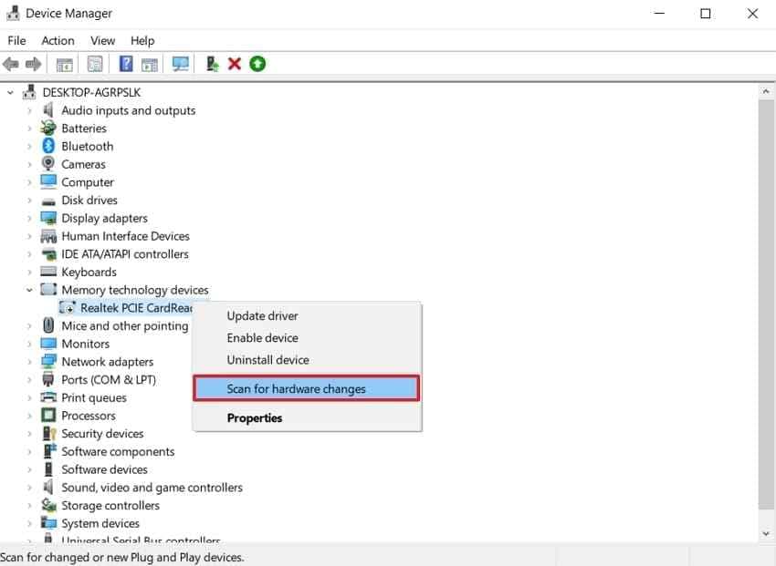 scan sd card reader hardware changes