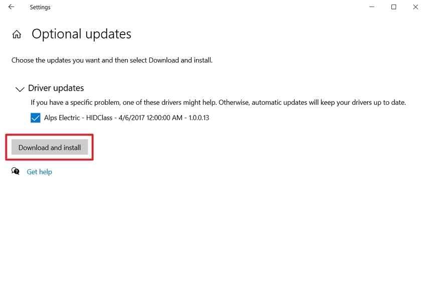 install optional driver updates windows 10