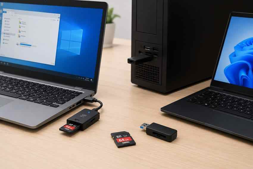 try another sd card port or reader